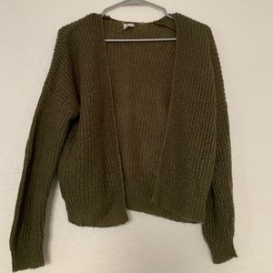 Essentials Army Green Knit Cardigan